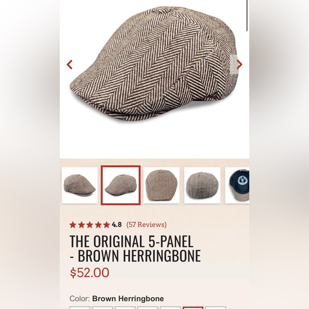 Boston Scally Company Brown Herringbone Cap